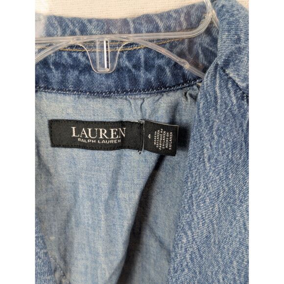 Lauren Ralph Lauren Denim Blazer Blue Women's Size 4 - Picture 5 of 15